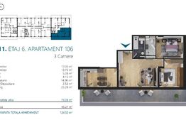 Apartament cu 3 camere, 79 mp, Ansamblu Rezidential, zona RIVUS