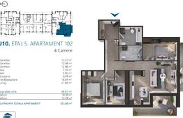 Apartament cu 4 camere, 99 mp, Ansamblu Rezidential, zona RIVUS