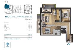 Apartament cu 3 camere, 82 mp, Ansamblu Rezidential, zona RIVUS