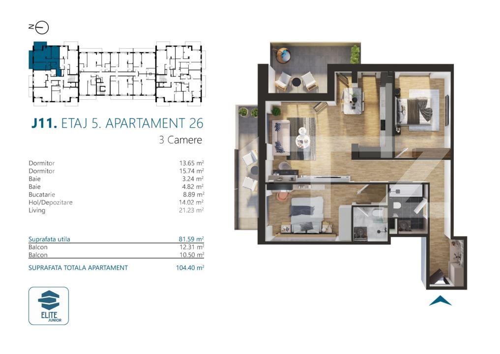 Apartament de vânzare 3 camere Marasti - 170569AV | BLITZ Cluj-Napoca | Poza2