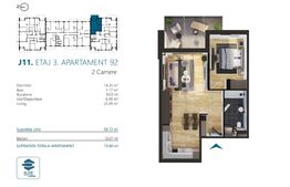 Apartament cu 2 camere, 60 mp, Ansamblu Rezidential, zona RIVUS