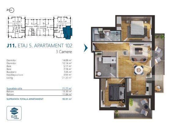 Apartament de vânzare 3 camere Marasti - 170573AV | BLITZ Cluj-Napoca | Poza2