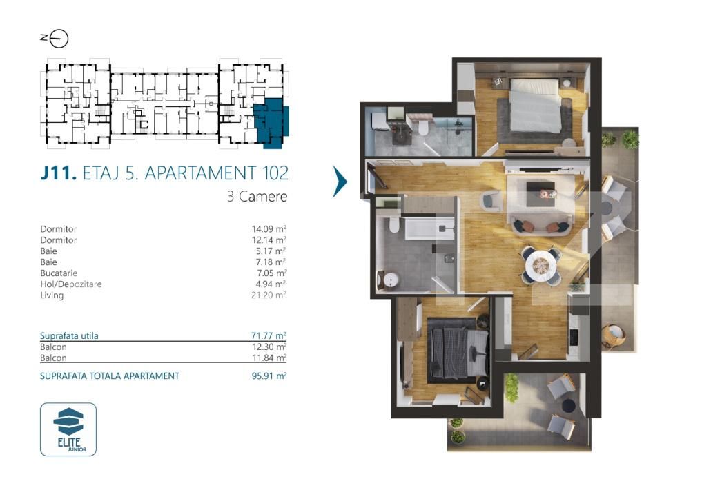 Apartament de vânzare 3 camere Marasti - 170573AV | BLITZ Cluj-Napoca | Poza2