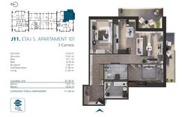 Apartament cu 3 camere, 88 mp, Ansamblu Rezidential, zona RIVUS
