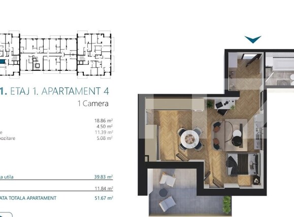 Garsonieră de vânzare Marasti - 170575AV | BLITZ Cluj-Napoca | Poza2