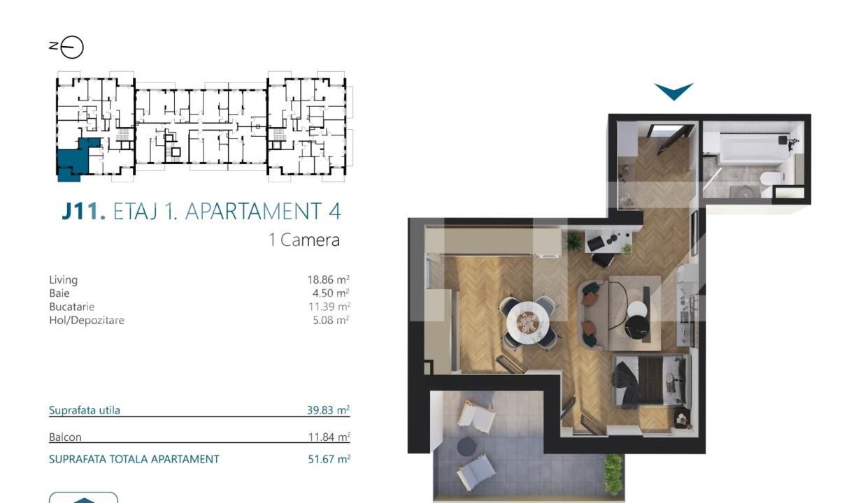 Garsonieră de vânzare Marasti - 170575AV | BLITZ Cluj-Napoca | Poza2