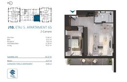 Apartament cu 2 camere, 62 mp, Ansamblu Rezidential, zona RIVUS