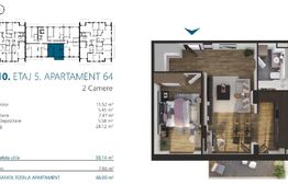 Apartament cu 2 camere, 58 mp, Ansamblu Rezidential, zona RIVUS