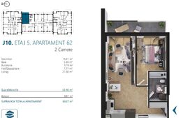 Apartament cu 2 camere, 53 mp, Ansamblu Rezidential, zona RIVUS