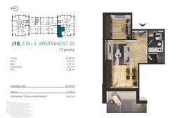 Apartament cu 2 camere, 45 mp, Ansamblu Rezidential, zona RIVUS