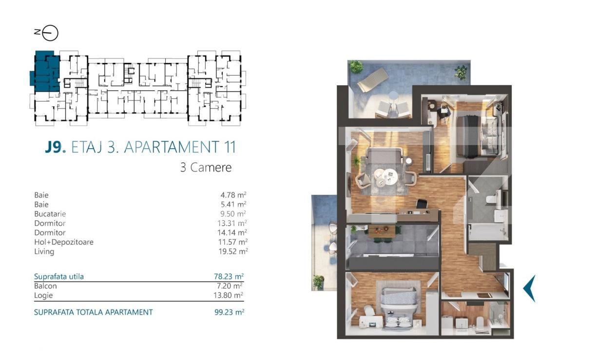Apartament de vânzare 3 camere Marasti - 170587AV | BLITZ Cluj-Napoca | Poza2