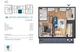 Apartament cu 2 camere, 58 mp, Ansamblu Rezidential, zona RIVUS