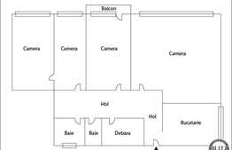 Apartament 4 camere, 76 mp, decomandat, etaj intermediar, zona Calea Floresti