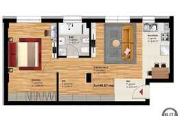 De vanzare apartament 2 camere, 48,87 mp, semifinisat, zona Profi