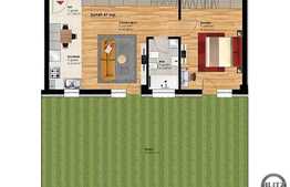 De vanzare apartament 2 camere, 49,47 mp, semifinisat, zona Profi