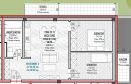 Apartament 3 camere, 53mp, bloc nou, zona Regal, Baciu