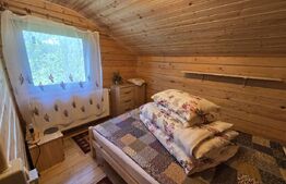 Cabană lemn cu 4 dormitoare, 120mp, teren intravilan de 1250mp