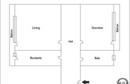 Apartament 2 camere, decomandat, 50 mp! Loc de parcare! Zona strazii Porii!