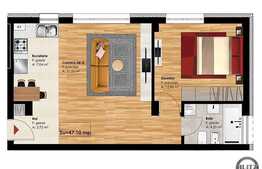 De vanzare apartament 2 camere, 47,10 mp, semifinisat, zona Profi