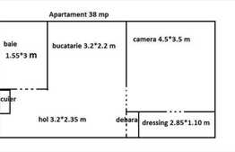 1 camera, decomandat, 38 mp, imobil nou, parcare, zona Lidl