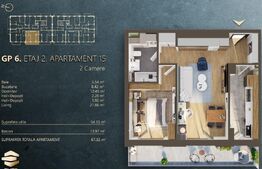 Ap. 2 camere[54 mp] Ansamblu Rezidential_zona RIVUS