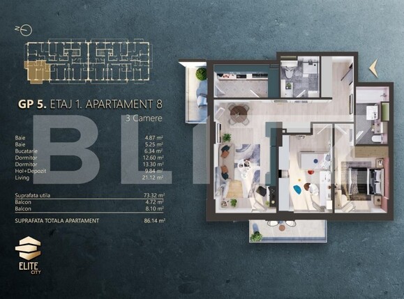 Apartament de vânzare 3 camere Marasti - 172083AV | BLITZ Cluj-Napoca | Poza2
