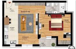 De vanzare apartament 2 camere, 53,07 mp, imobil nou, zona Profi