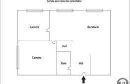 De vanzare 2 camere, 51.74, decomandat! Zona strazii Porii!