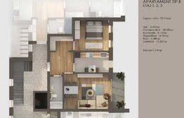  Apartament 2 camere, decomandat + balcon 5 mp , Tractorul 