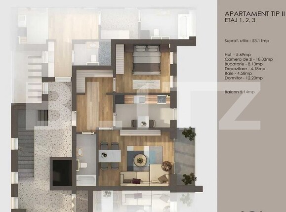 Apartament de vânzare 2 camere Tractorul - 173162AV | BLITZ Brașov | Poza4