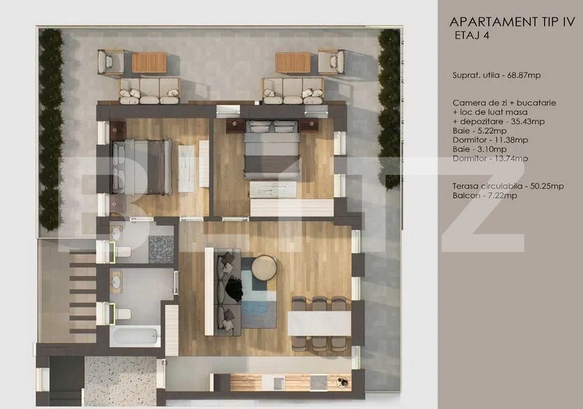 Apartament de vânzare 3 camere Tractorul - 173163AV | BLITZ Brașov | Poza4