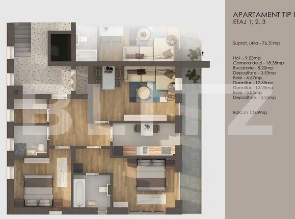 Apartament de vânzare 3 camere Tractorul - 173165AV | BLITZ Brașov | Poza4