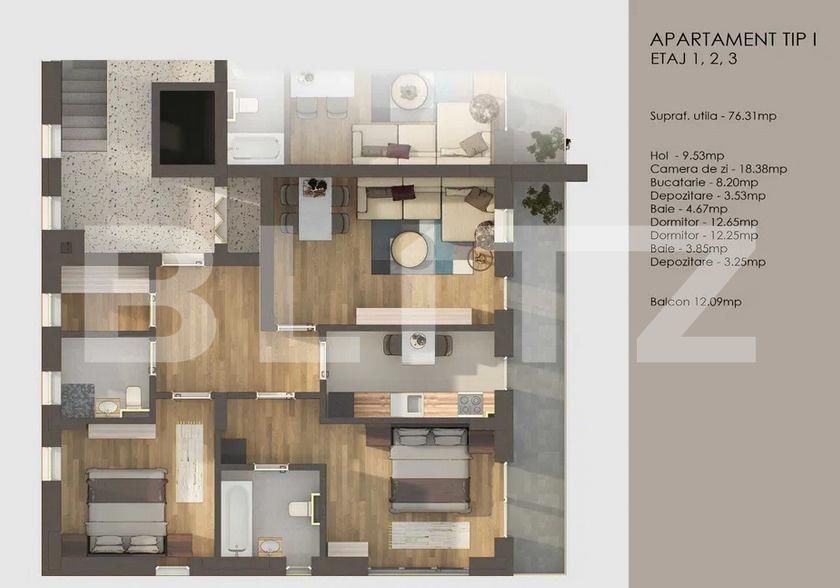 Apartament de vânzare 3 camere Tractorul - 173165AV | BLITZ Brașov | Poza4