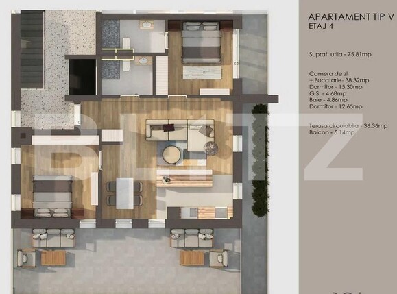 Apartament de vânzare 3 camere Tractorul - 173166AV | BLITZ Brașov | Poza4