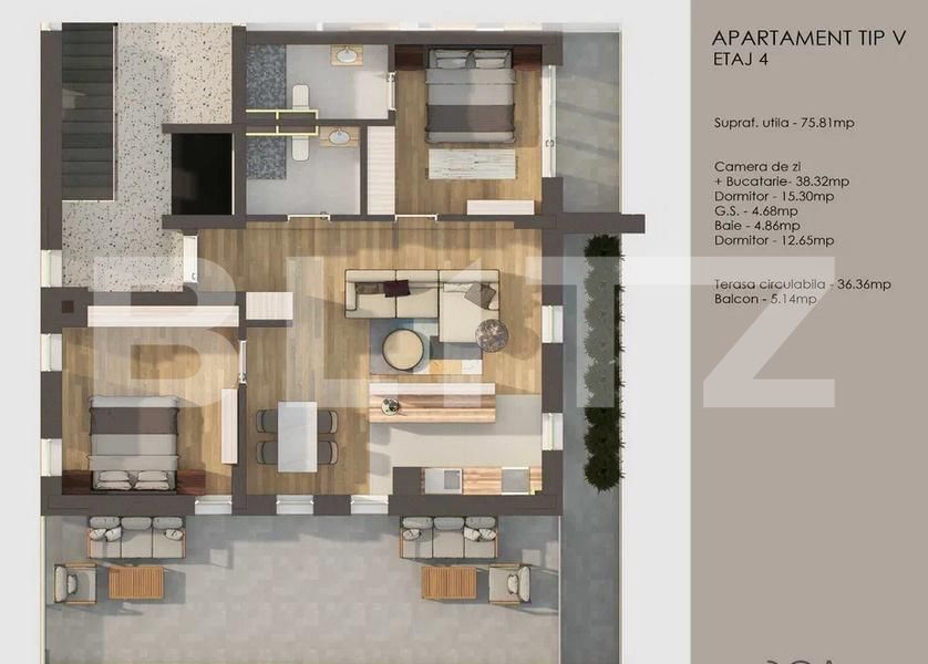 Apartament de vânzare 3 camere Tractorul - 173166AV | BLITZ Brașov | Poza4