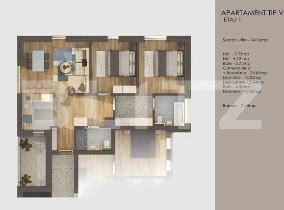 Apartament de vânzare 3 camere Tractorul - 173167AV | BLITZ Brașov | Poza2