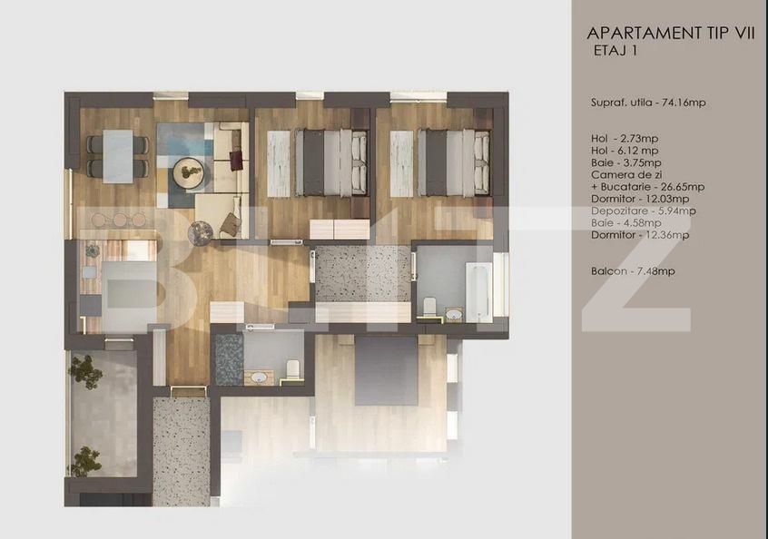 Apartament de vânzare 3 camere Tractorul - 173167AV | BLITZ Brașov | Poza2