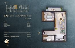 Apartament 2 camere, 51mp + 10mp terasa, Elite City