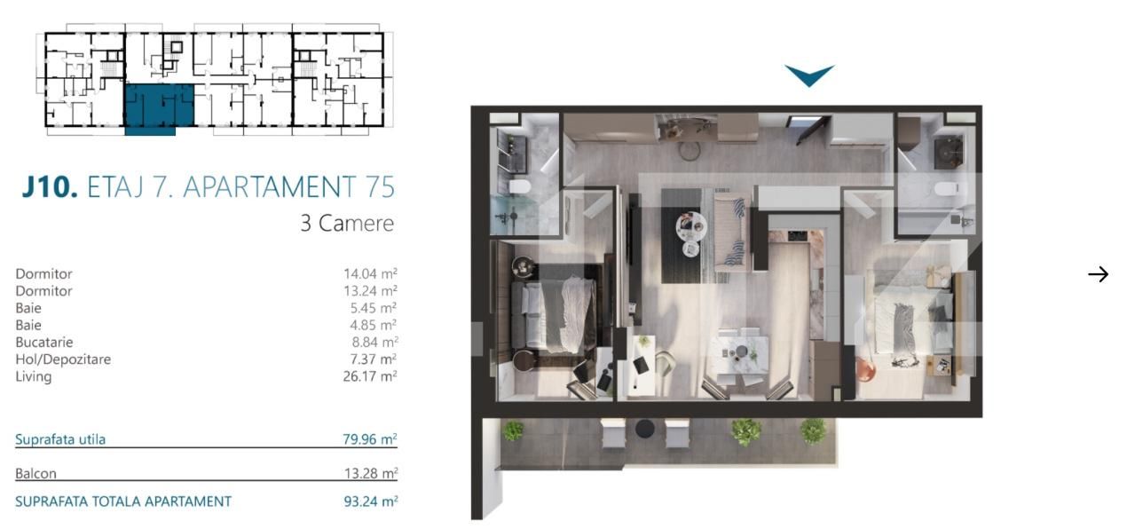 Apartament de vânzare 3 camere Iris - 173696AV | BLITZ Cluj-Napoca | Poza7