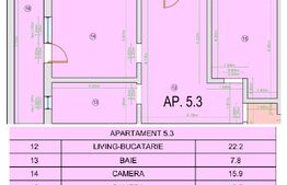 Apartament finisat, bloc nou, 3 camere, zona Vivo