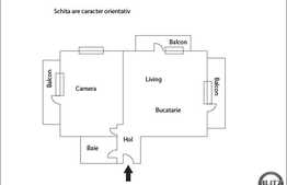 Vanzare cu 2 camere, 58 mp, cu loc de parcare si 3 balcoane