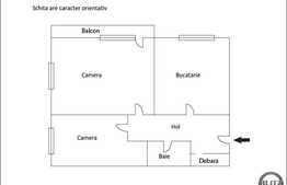 Vanzare apartament 2 camere, 48 mp, decomandat, zona strazii Lunii