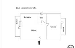 Apartament cu 2 camere, semidecomandat cu 2 balcoane