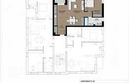 Vanzare apartament 2 camere, 59,46 mp, semifinisat, parcare, zona Calea Turzii