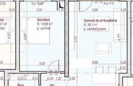 Apartament cu 2 camere, 48,5 mp, + balcon 5 mp, etaj  2/3, bloc NZEB, zona Terra