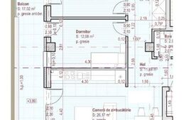 Apartament 3 camere, 71 mp, 17 mp terasa, etaj intermediar, zona Terra