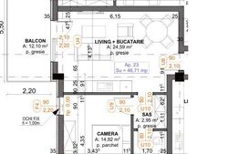 Apartamente 2 camere, 47 mp, Iris  TVA inclus! 