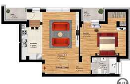 De vanzare apartament 2 camere, 54,71 mp, semifinisat, zona Profi