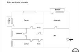 Vanzare apartament 3 camere, 65 mp, decomandat, zona strazii Observatorului