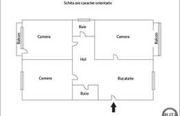 Vanzare apartament 3 camere, 64 mp, boza subsol, zona strazii Mircea Eliade